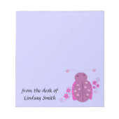 Whimsical Pink en Paars Ladybug Notitieblok (Voorkant)