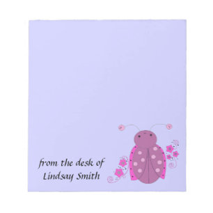 Whimsical Pink en Paars Ladybug Notitieblok