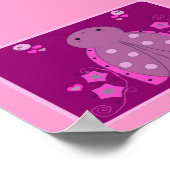 Whimsical Pink en Paars Ladybug Poster (Hoek)