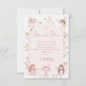 Whimsical Pink Fairy Eerste Verjaardag Bedankt Car (Voorkant)