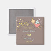 Whimsical Pink Fairy Princess Stars Girl Birthday Magneet (Voorkant / Achterkant)