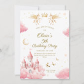 Whimsical Pink Fairy Tale Castle Birthday Kaart (Voorkant)