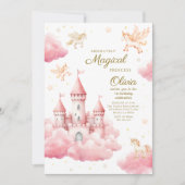 Whimsical Pink Fairytale Princess Birthday Kaart (Voorkant)