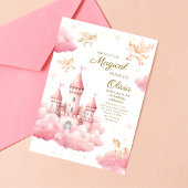 Whimsical Pink Fairytale Princess Birthday Kaart