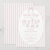 Whimsical Pink Favorite Things Christmas Party Kaart (Voorkant / Achterkant)