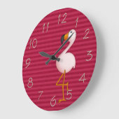 Whimsical Pink Flamingo Clock Grote Klok (Hoek)