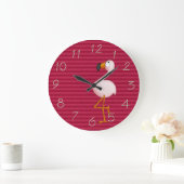 Whimsical Pink Flamingo Clock Grote Klok (Huis)