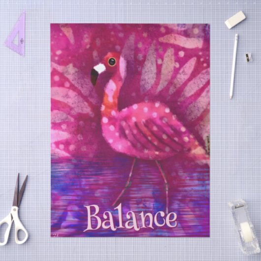 Whimsical Pink Flamingo gepersonaliseerde decoupag Tissuepapier (Craft)