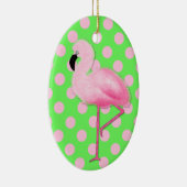 Whimsical Pink Flamingo Kerstannament Keramisch Ornament (Rechts)