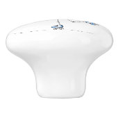 Whimsical Pink Flamingo op Schaatsen Keramische Knop (Zijkant)