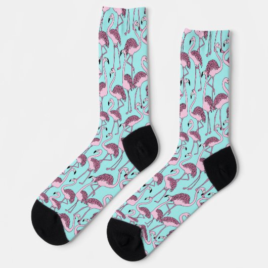 Whimsical Pink Flamingo patroon Socks Sokken (Links)