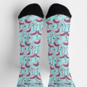 Whimsical Pink Flamingo patroon Socks Sokken (Top)