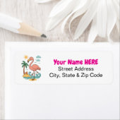 Whimsical Pink Flamingo Retour Adres Labels (Insitu)