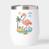 Whimsical Pink Flamingo Wine Tumbler (Achterkant)