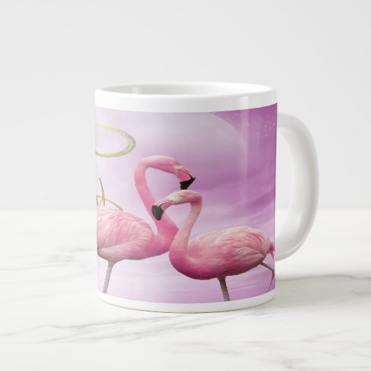 Whimsical Pink Flamingos Jumbo Mok (Voorkant rechts)