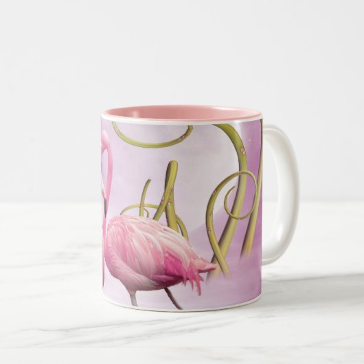 Whimsical Pink Flamingos Mok (Voorkant rechts)