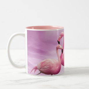 Whimsical Pink Flamingos Mok