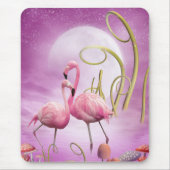 Whimsical Pink Flamingos Mousepad Muismat (Voorkant)