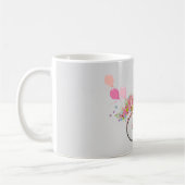 Whimsical Pink Floral Bike Personalized Koffiemok (Links)