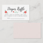 Whimsical Pink Floral Diaper Raffle Ticket Informatiekaartje (Voorkant / Achterkant)