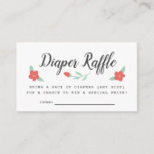 Whimsical Pink Floral Diaper Raffle Ticket Informatiekaartje (Voorkant)