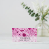 Whimsical Pink Floral Elegant Event Planner Visitekaartje (Staand voorkant)