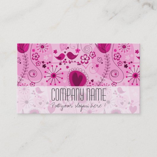 Whimsical Pink Floral Elegant Event Planner Visitekaartje (Voorkant)