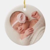 Whimsical Pink Floral Elephant Girl 1 kerst Keramisch Ornament (Achterkant)