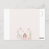 Whimsical Pink Floral Fairy Eerste Verjaardag Kaar Briefkaart (Achterkant)