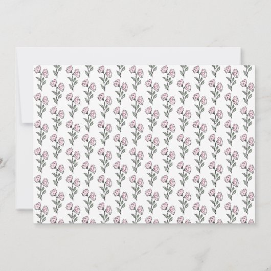 Whimsical Pink Floral Personalized Stationery Bedankkaart (Achterkant)