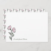 Whimsical Pink Floral Personalized Stationery Bedankkaart (Voorkant / Achterkant)