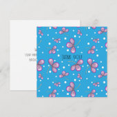 Whimsical Pink Flower Bedankt briefkaart (Voorkant / Achterkant)