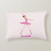 Whimsical Pink Glitter Ballerina Look Accent Kussen (Voorkant)