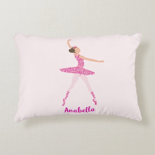 Whimsical Pink Glitter Ballerina Look Accent Kussen (Voorkant)