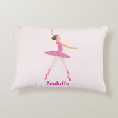 Whimsical Pink Glitter Ballerina Look Accent Kussen (Achterkant)