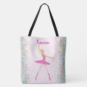 Whimsical Pink Glitter Ballerina Look Tote Bag (Achterkant)