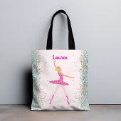 Whimsical Pink Glitter Ballerina Look Tote Bag