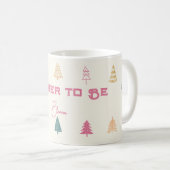Whimsical Pink & Green Christmas Tree Baby Shower Koffiemok (Voorkant rechts)