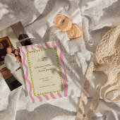 Whimsical Pink & Green Wedding Sla de datum op Kaart