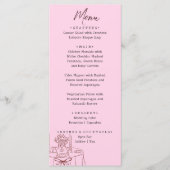 Whimsical Pink Hand Drawn Illustrated Wedding  Menu (Voorkant)