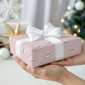 Whimsical Pink Hand-Drawn Merry Christmas Cadeaupapier