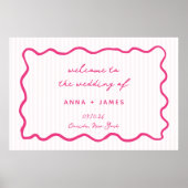 Whimsical Pink Hand Drawn Wedding Welcome Poster (Voorkant)