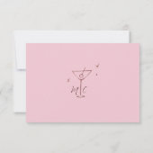 Whimsical Pink Hand Written Scribble Wedding RSVP  (Achterkant)