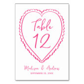 Whimsical Pink Heart Wedding Kaart (Voorkant)
