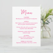 Whimsical Pink Heart Wedding Menu (Staand voorkant)