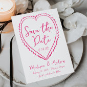 Whimsical Pink Heart Wedding Save The Date