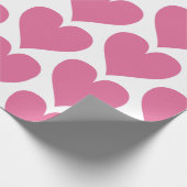 Whimsical Pink Heart Wrapping Paper Cadeaupapier (Hoek)