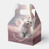 Whimsical Pink Kitten met Angel Wings Bedankdoosjes (Achterkant)