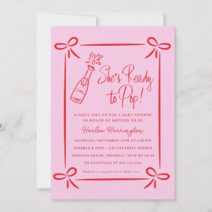 Whimsical Pink Klaar voor Pop Baby shower Uitnodig Kaart