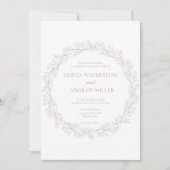 Whimsical Pink | Mauve | Wreath Wedding Kaart (Voorkant)